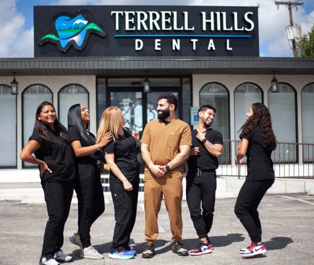 The Terrell Hills Dental team outside the practice in San Antonio